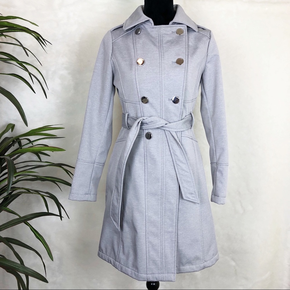 NWT Guess light grey hooded trench coat